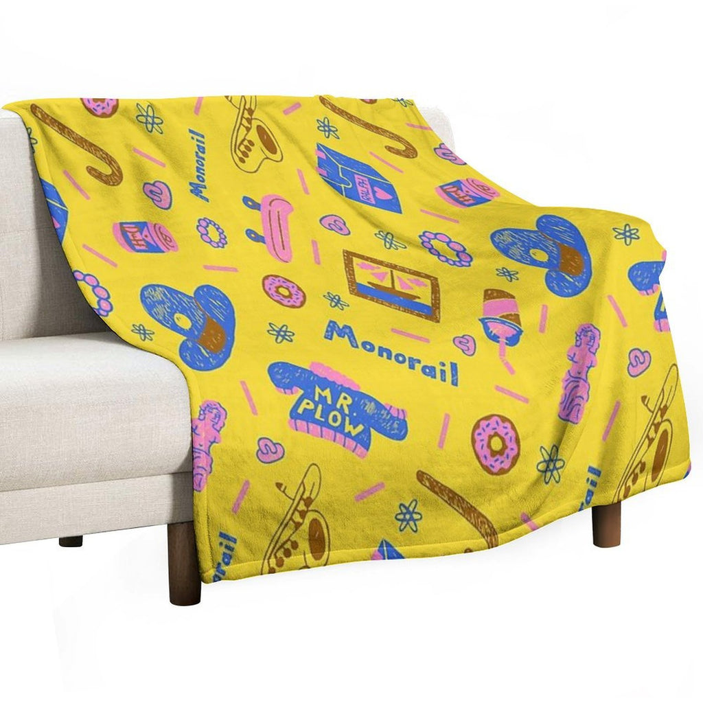 Comprehensive Simpsons Pattern Premium Throw Blanket