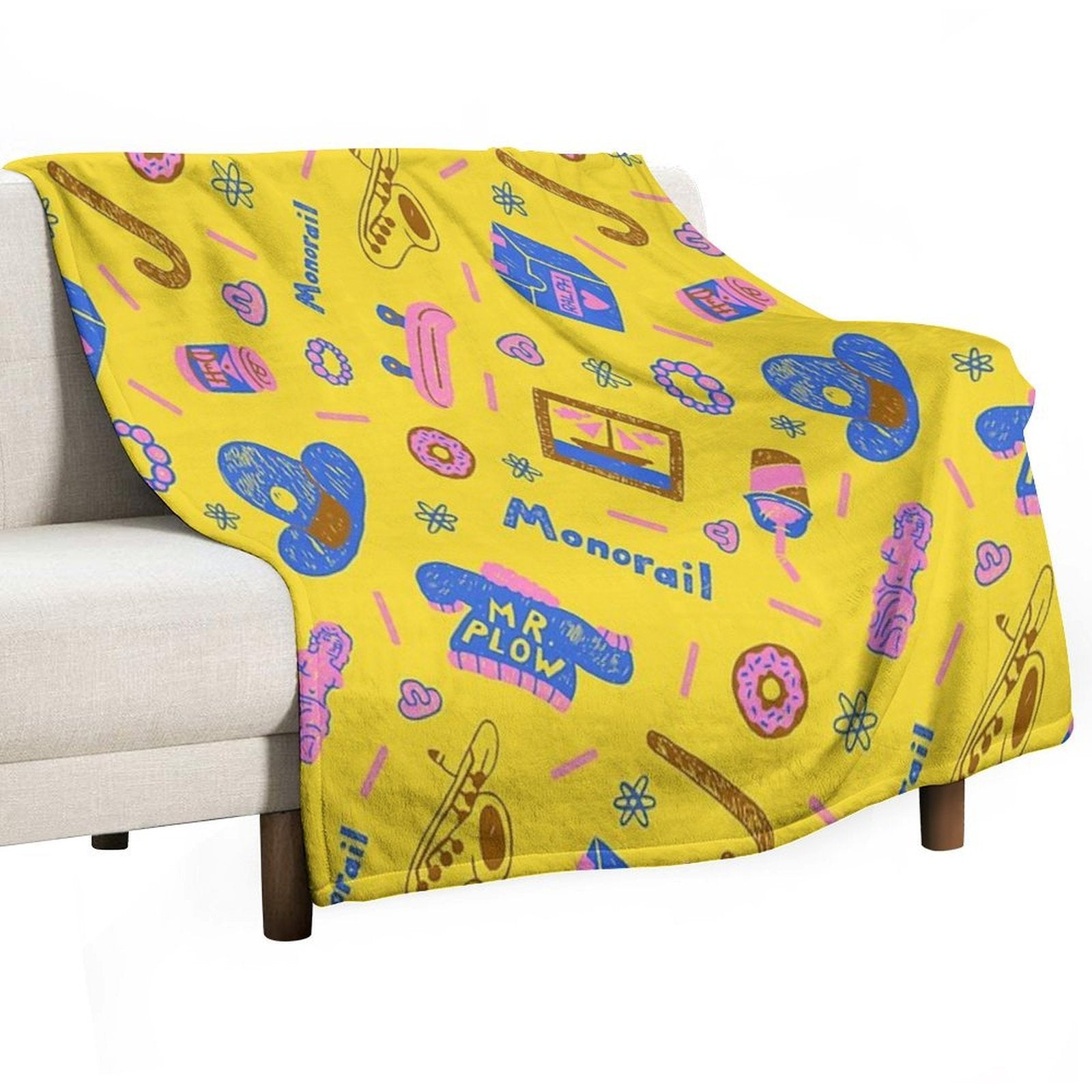 Comprehensive Simpsons Pattern Premium Throw Blanket