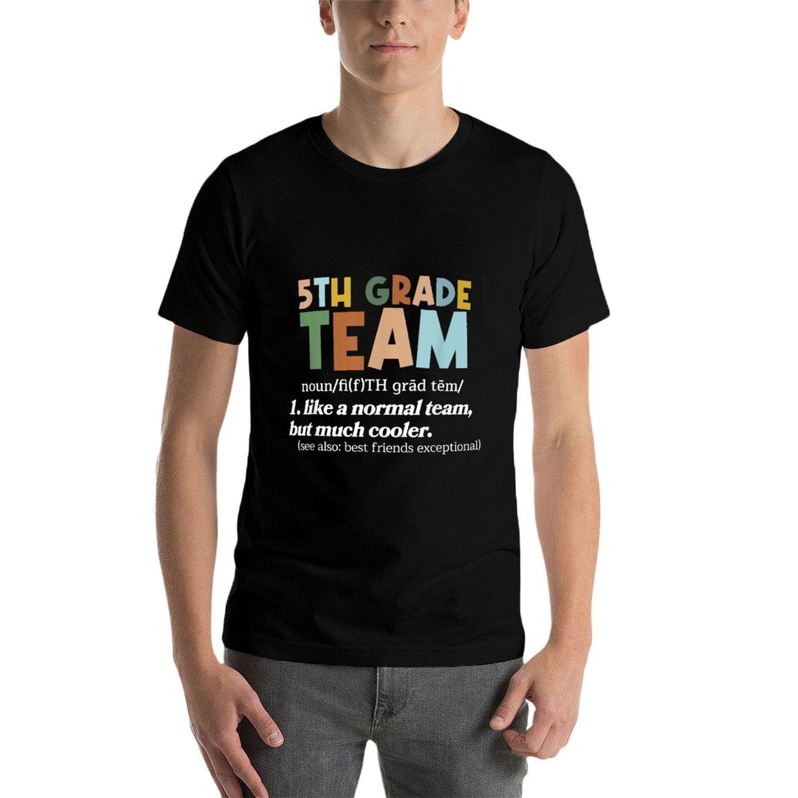 5TH Grade Team Teacher Like A Normal Team Fifth Grade  Oversized Silhouette T-Shirt