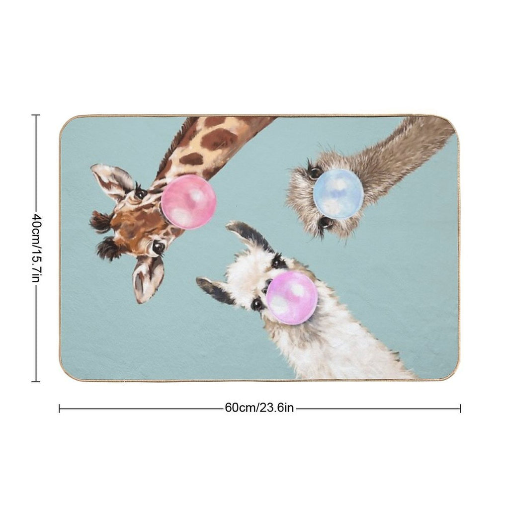 Bubble Gum Gang in Blue  Eco-Friendly Bath Mat