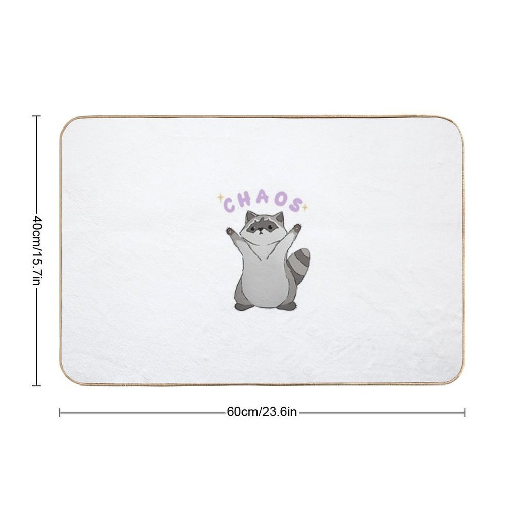 Raccoon Chaos  Easy To Clean Bath Mat
