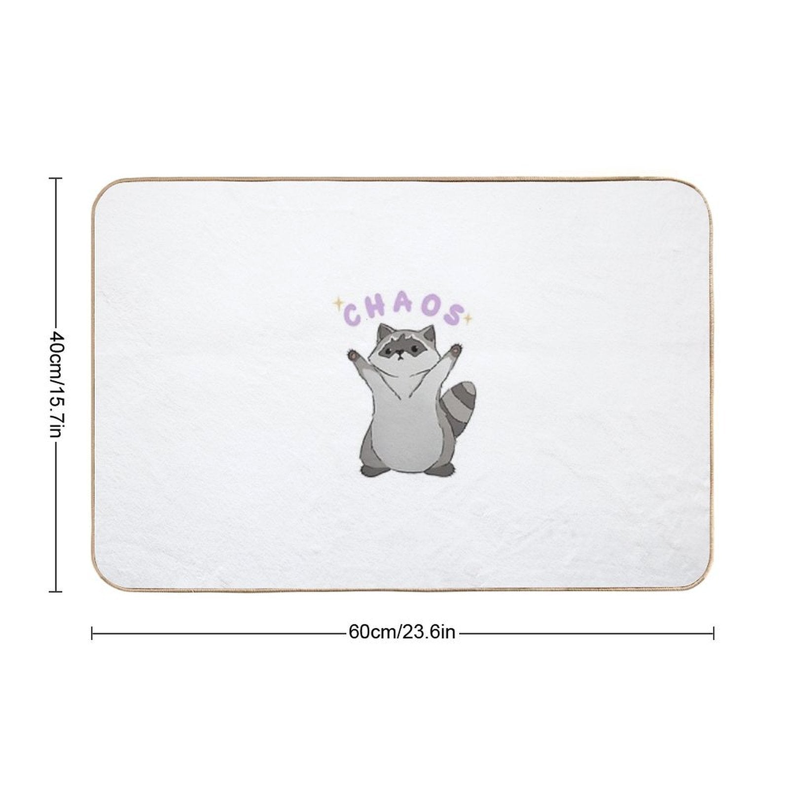 Raccoon Chaos  Easy To Clean Bath Mat