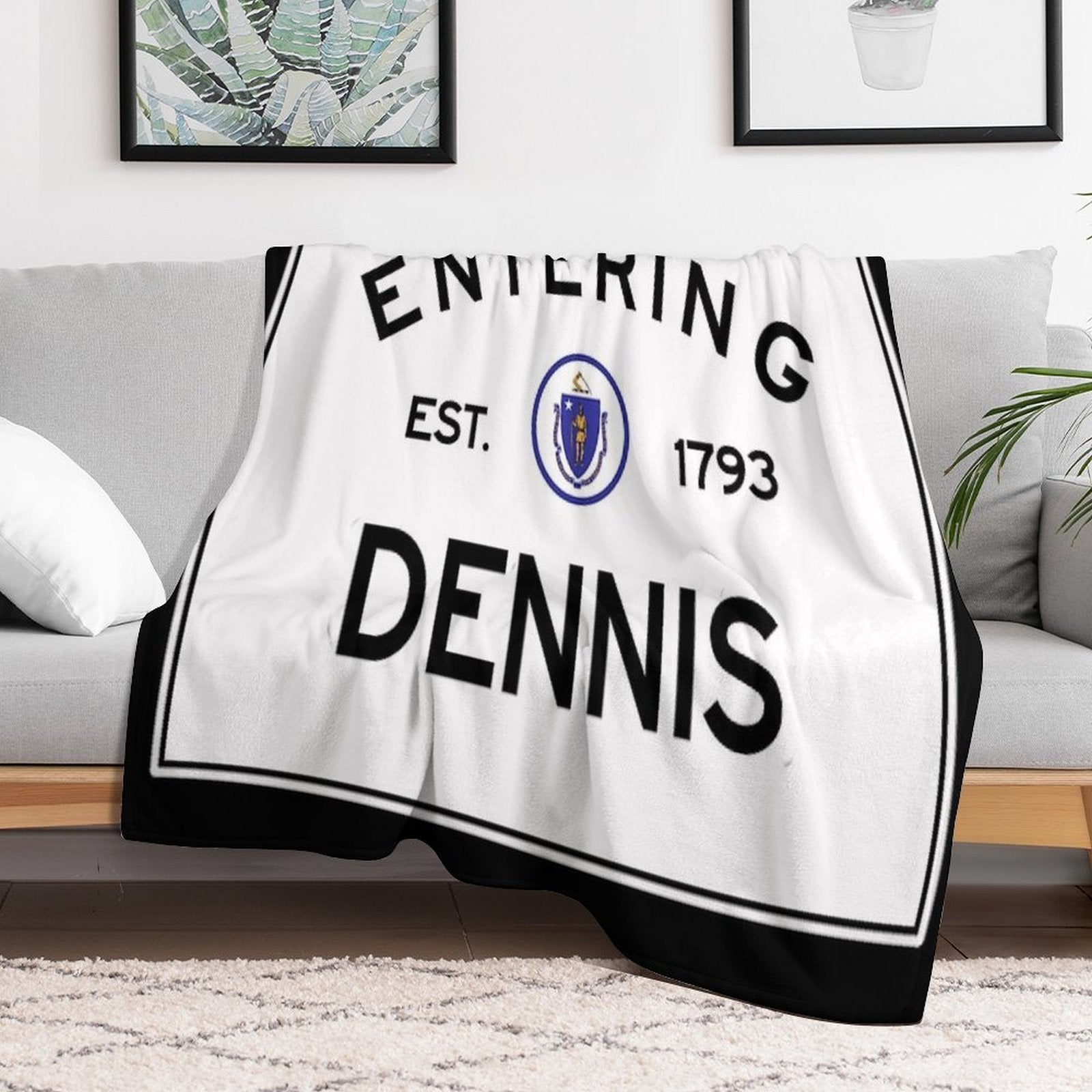 Entering Dennis - Commonwealth of Massachusetts Road Sign Multi-functional Throw Blanket