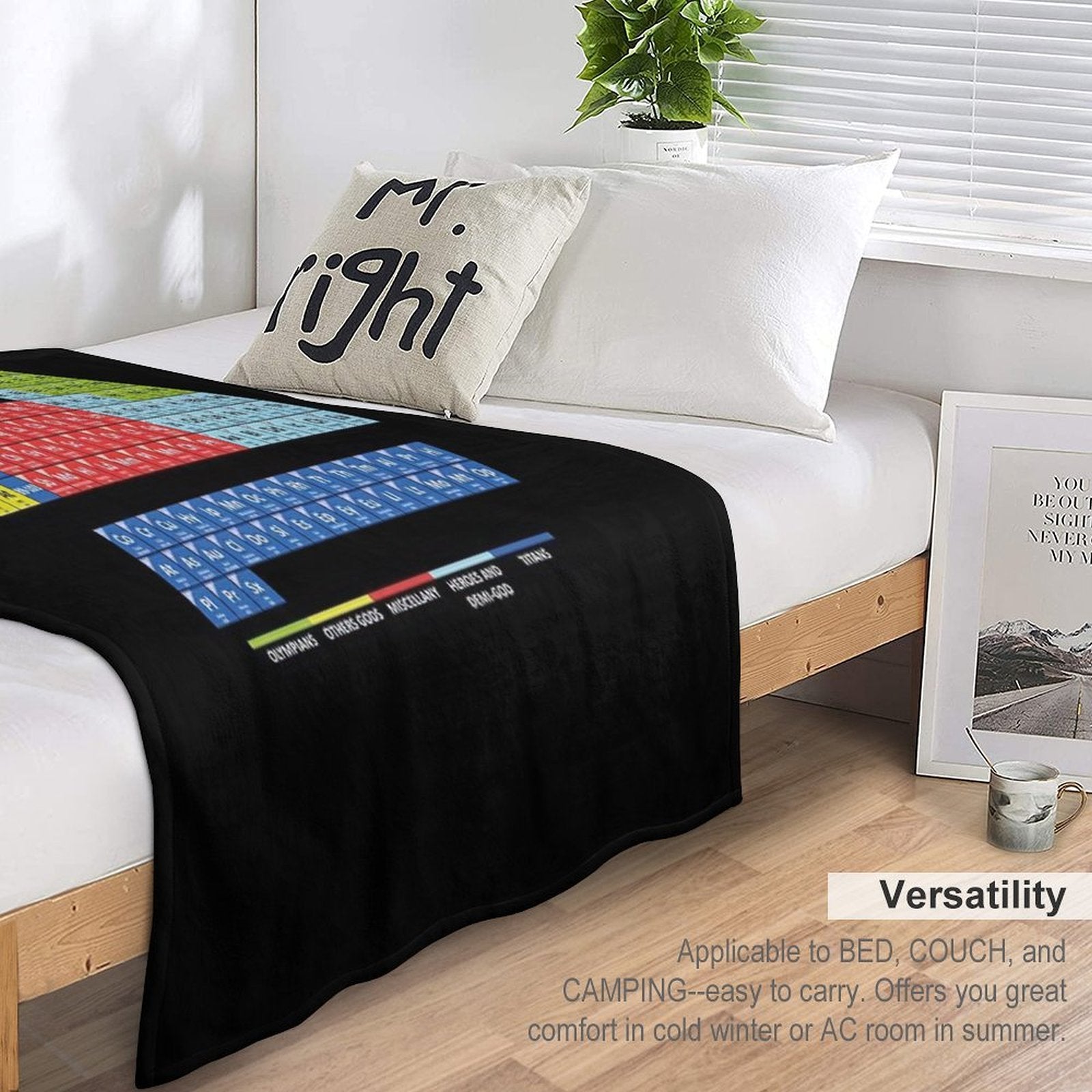 Periodic Table of Greek Mythology Sustainable Throw Blanket