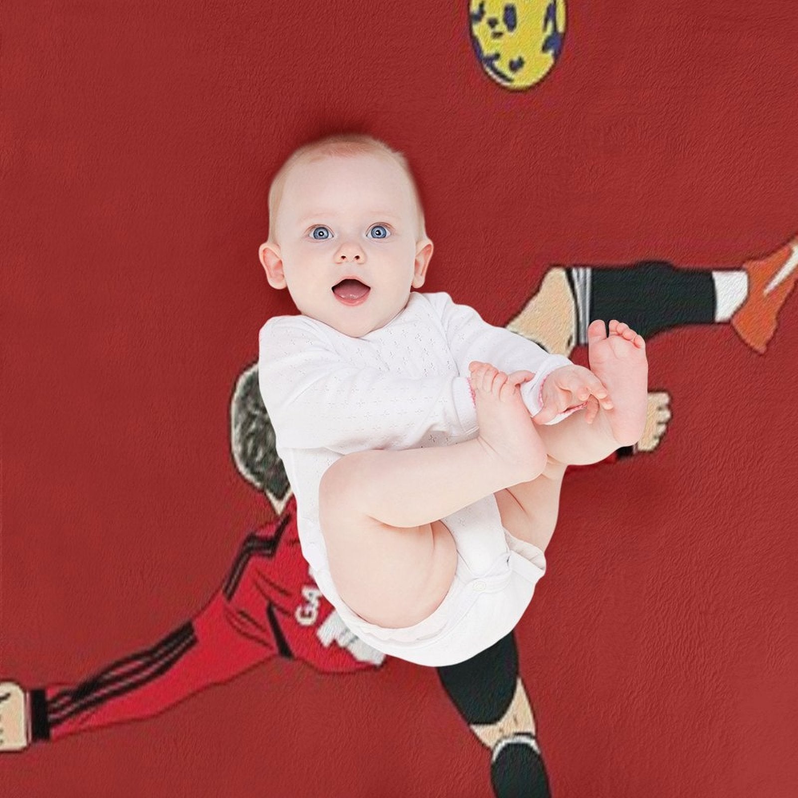 Alejandro Garnacho Bicycle Kick Overhead Goal Premium Throw Blanket