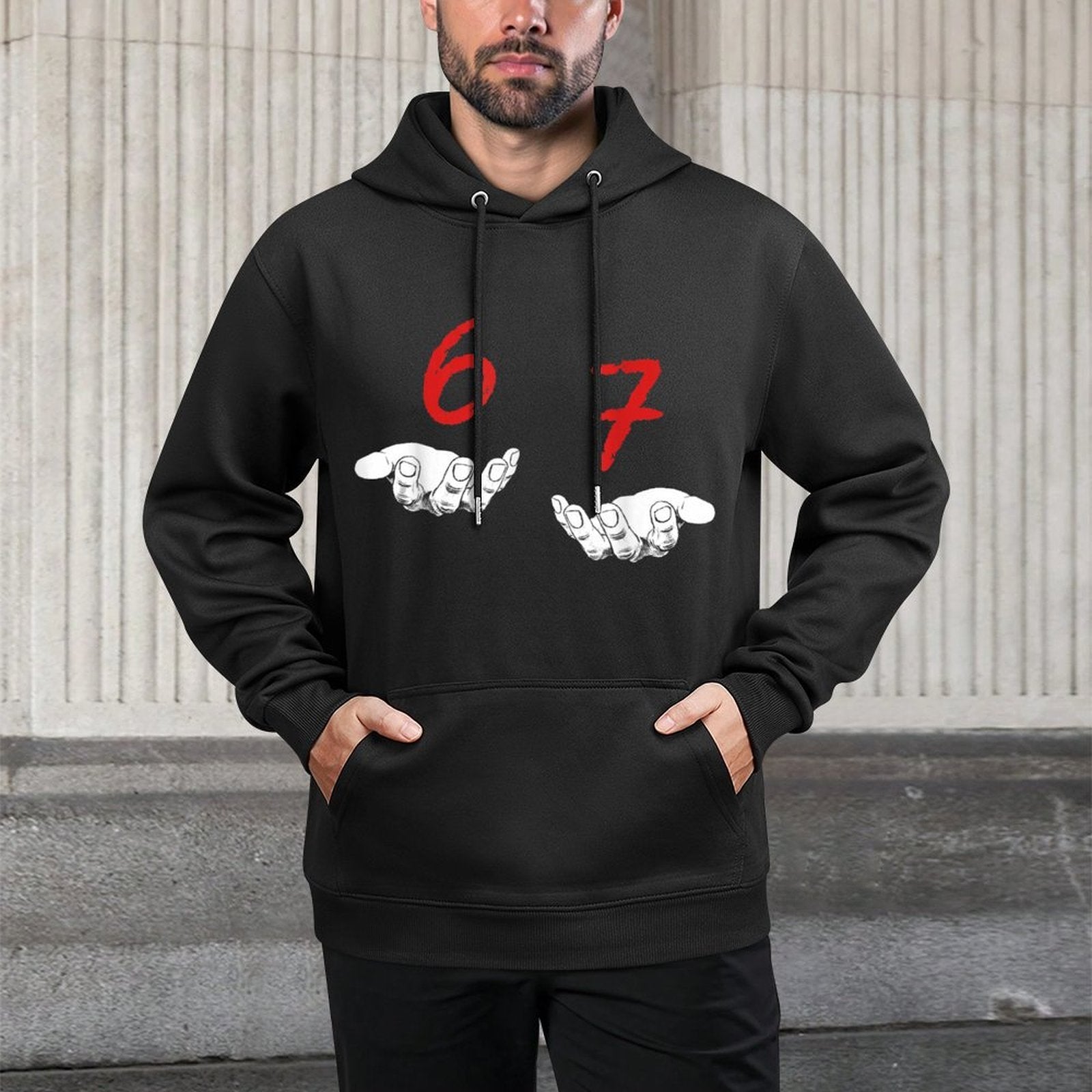 Funny Hands Six Seven 6 7 Meme Gen Alpha Slang Easy Care Hoodie
