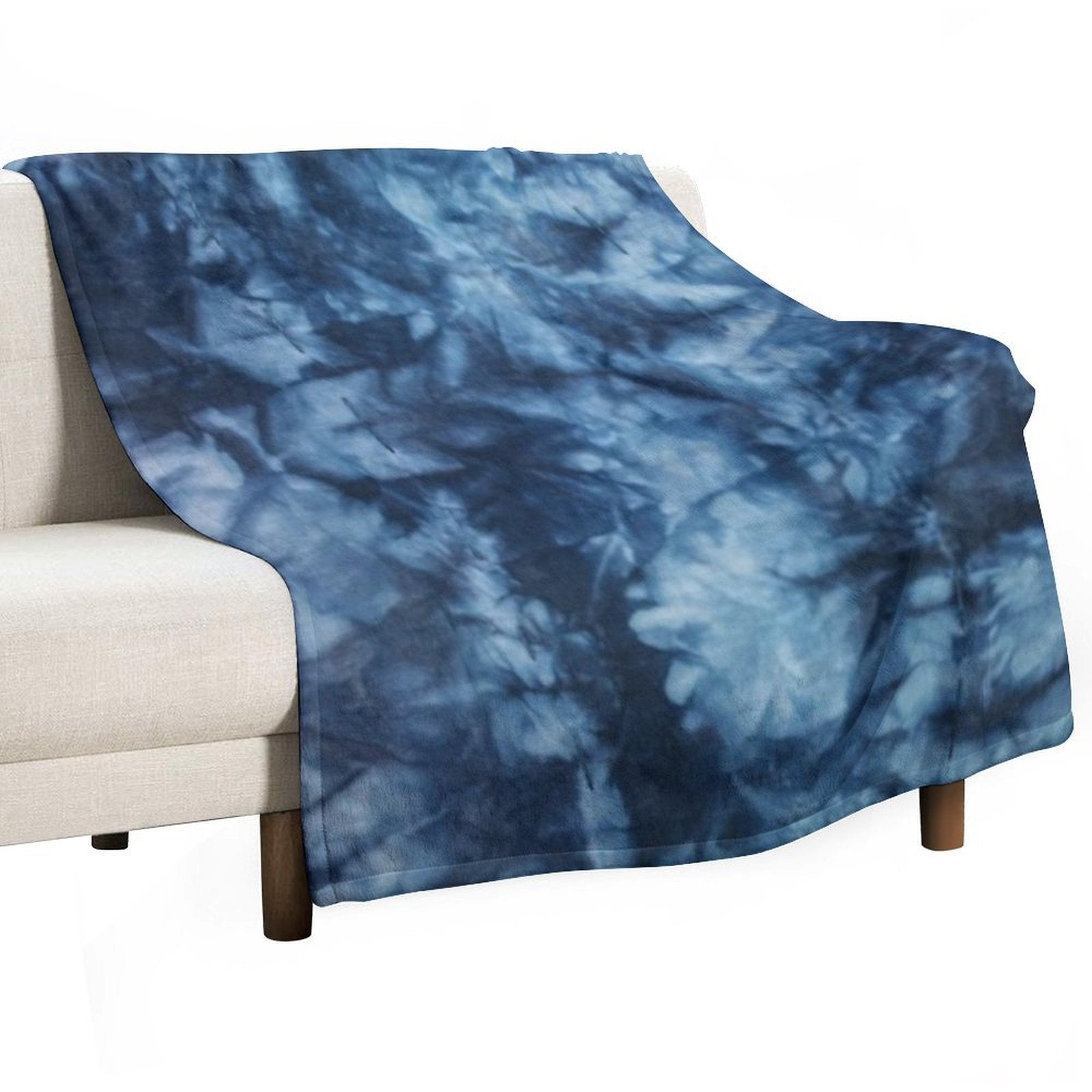 Blue Tie Dye Durable Throw Blanket