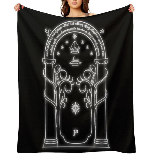 Mines of Moria Door Velvety-soft Throw Blanket