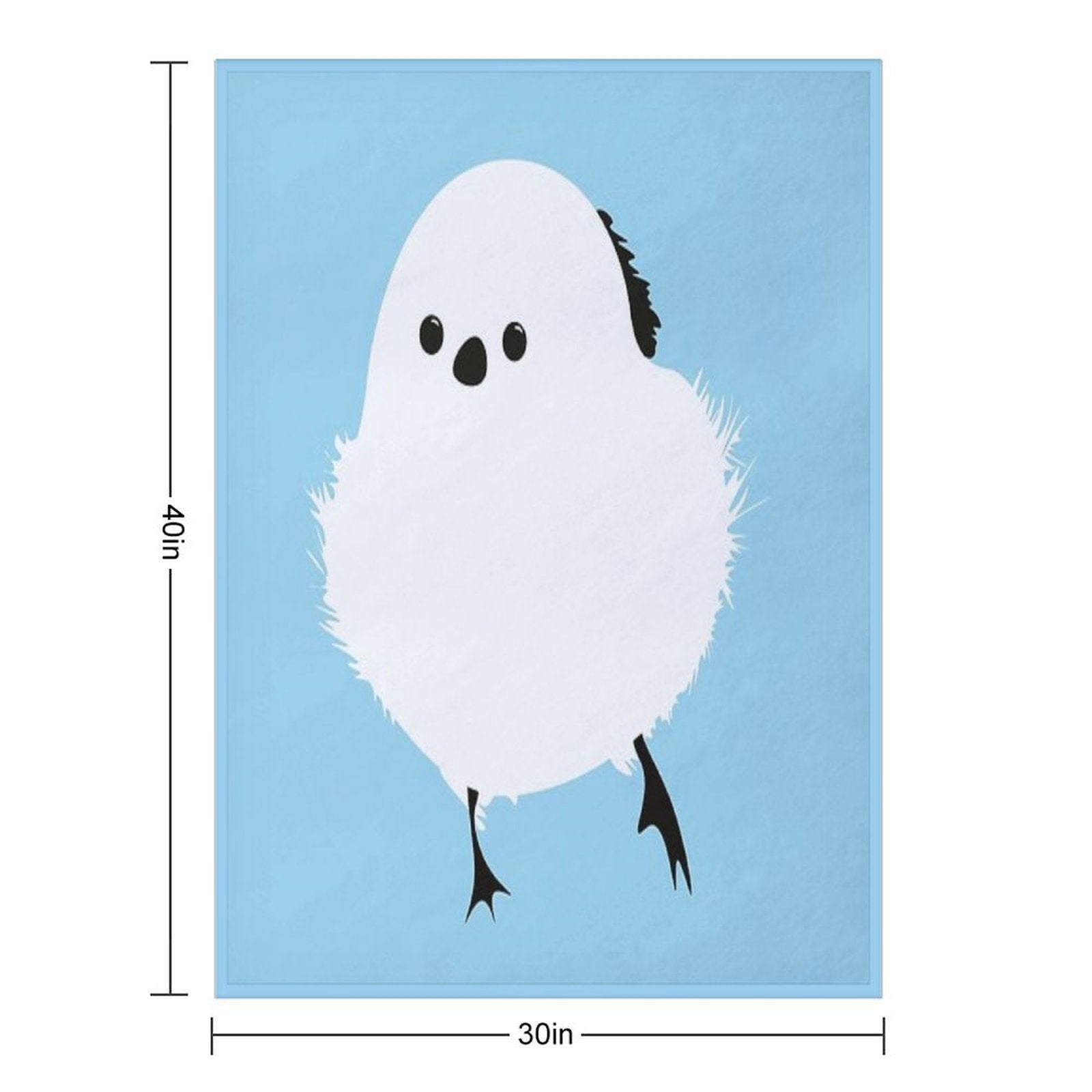 Chubby Round Bird - Shima Enaga Travel-friendly Throw Blanket
