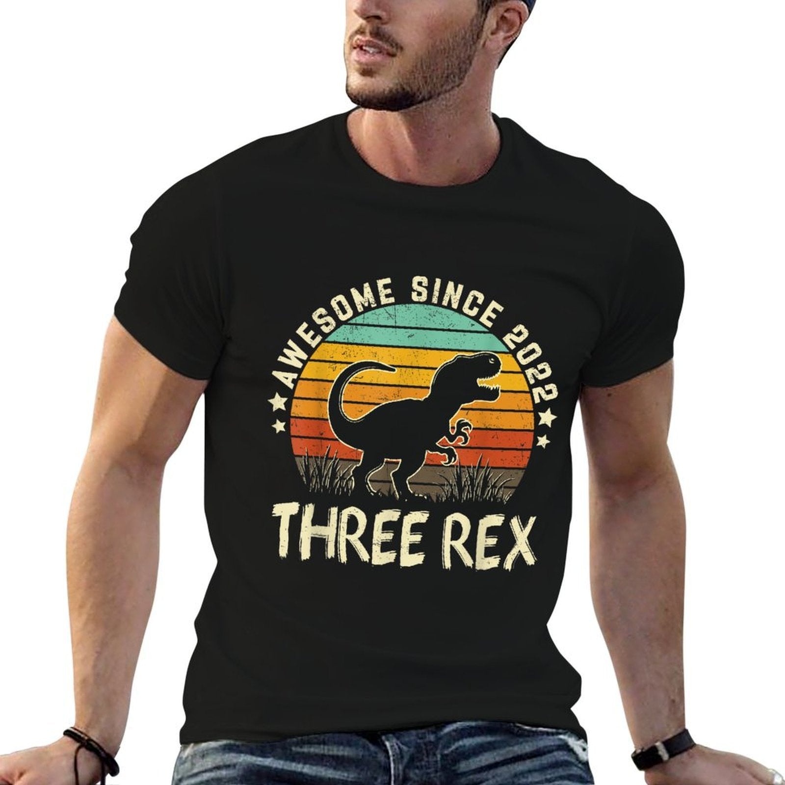 Three Rex Birthday Boy 3 Years Old Dinosaur 3rd Birthday Boy  Durable T-Shirt