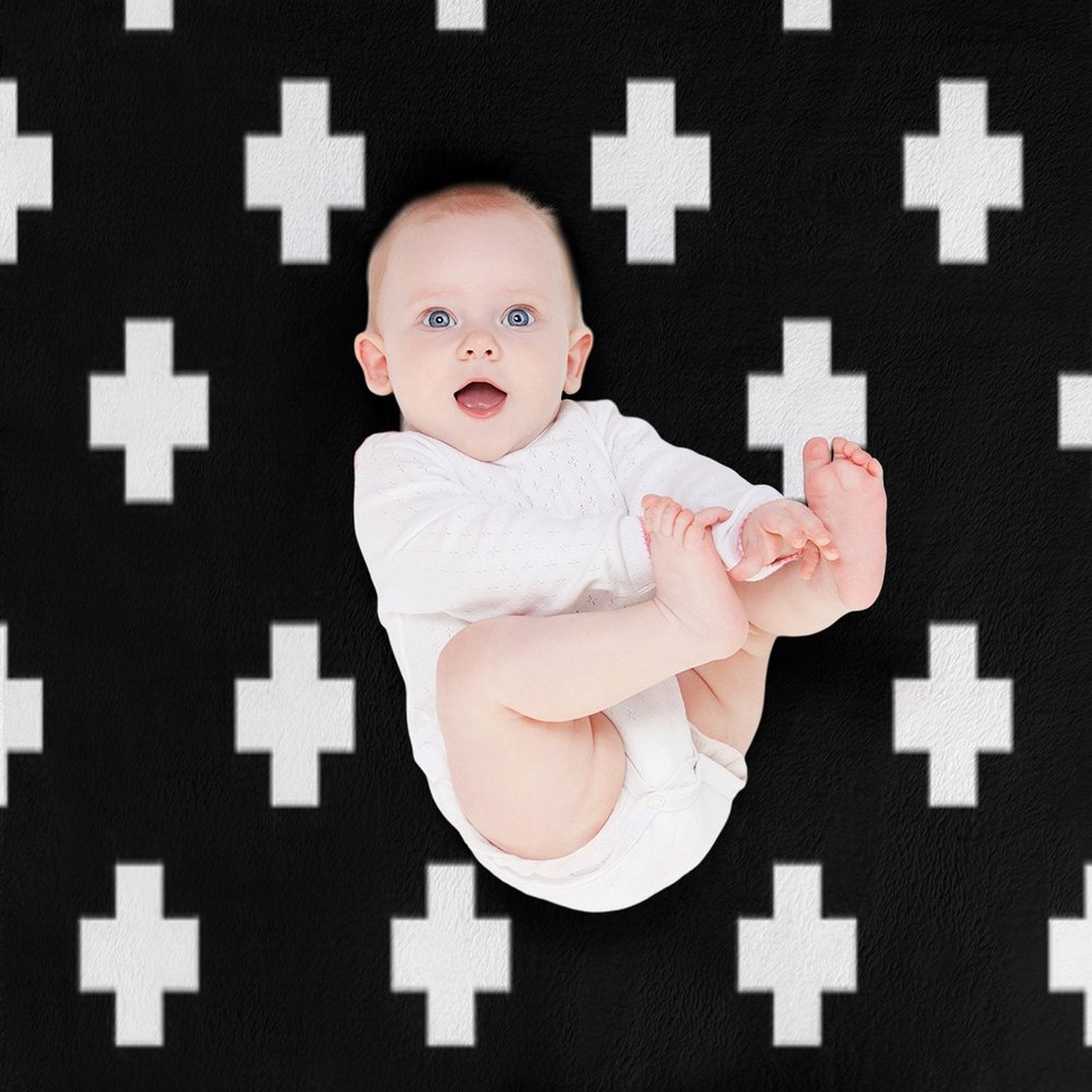 Swiss Cross Pattern Plush Throw Blanket