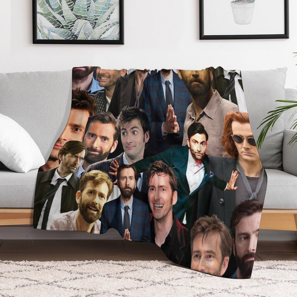 David Tennant Collage Travel-friendly Throw Blanket