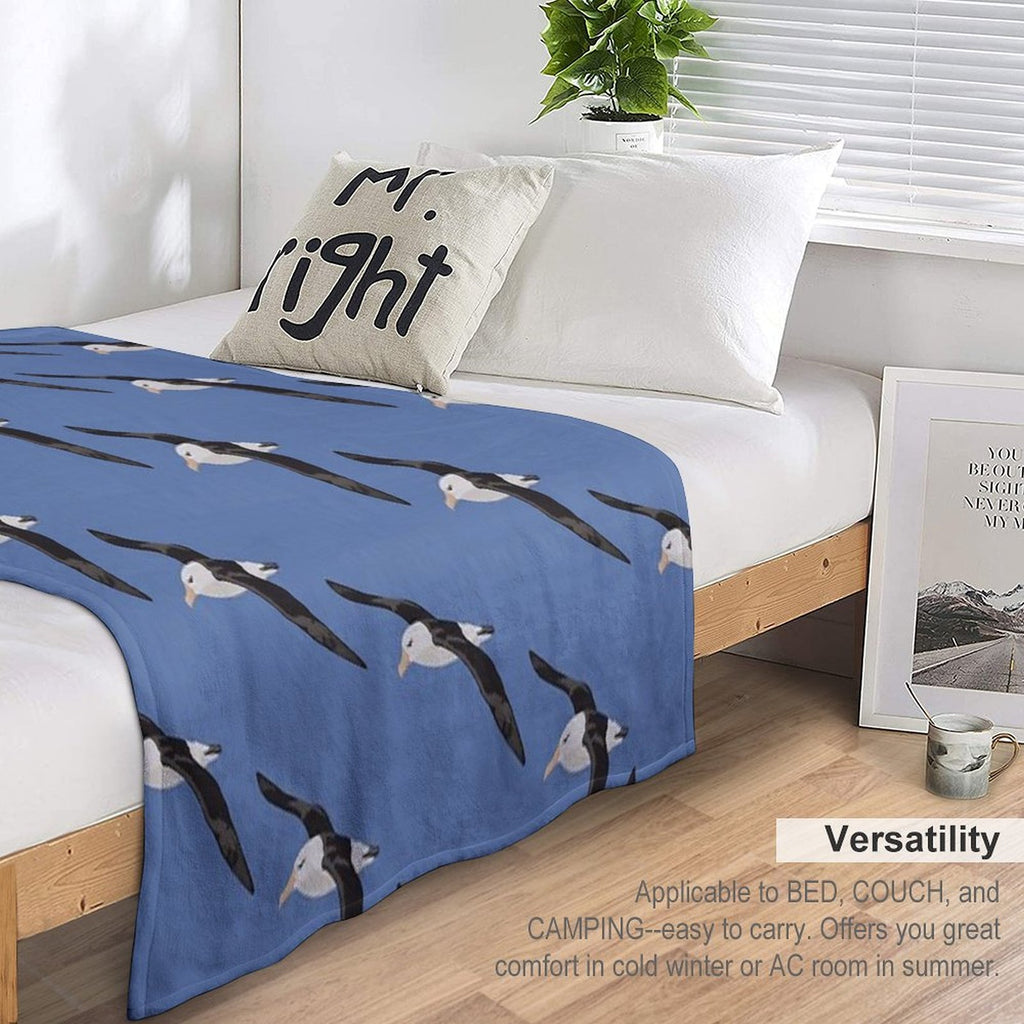 Black Browed Albatross Velvety-soft Throw Blanket
