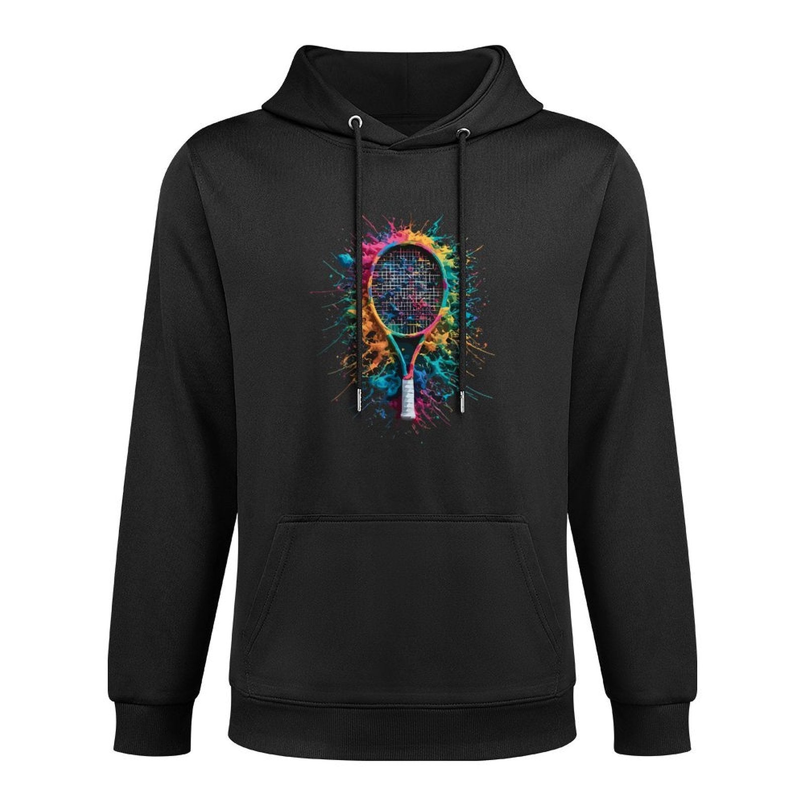 Colorful Paint Splash Tennis Racket Art Graphic Machine Washable Hoodie