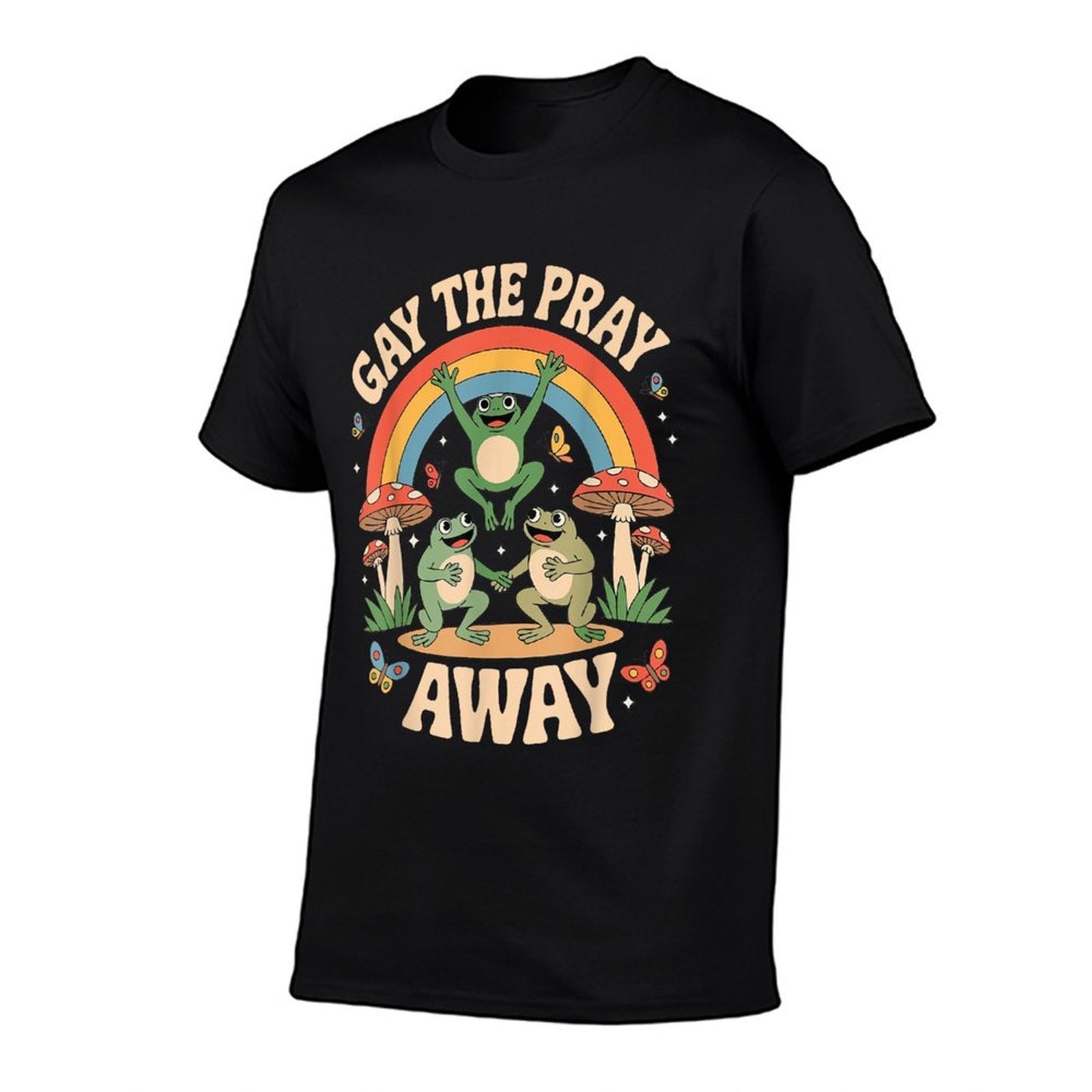 Gay The Pray Away Rainbow Funny Meme Frogs LGBT Pride LGBTQ  Quick-drying T-Shirt