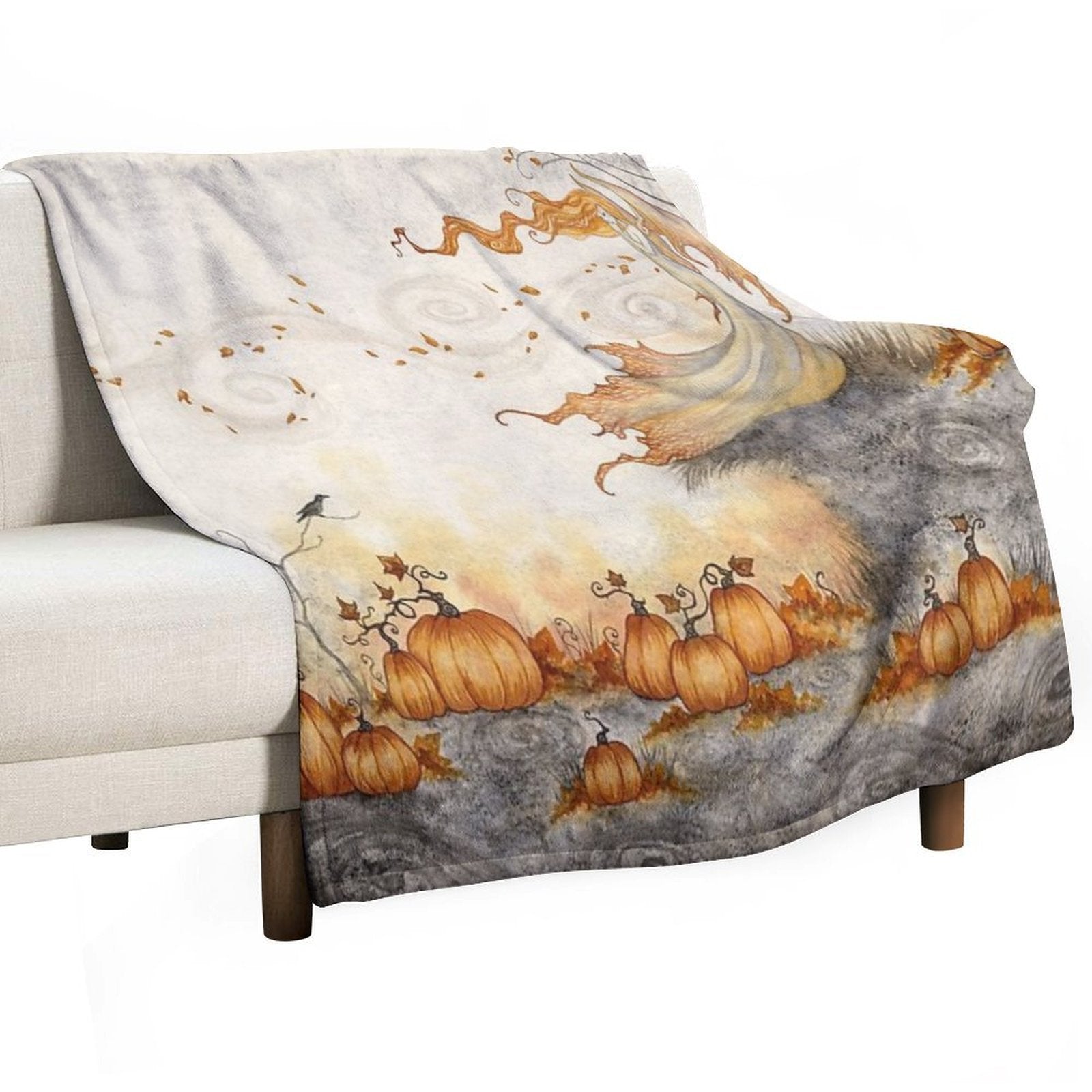 Whispers in The Pumpkin Patch Compact Throw Blanket