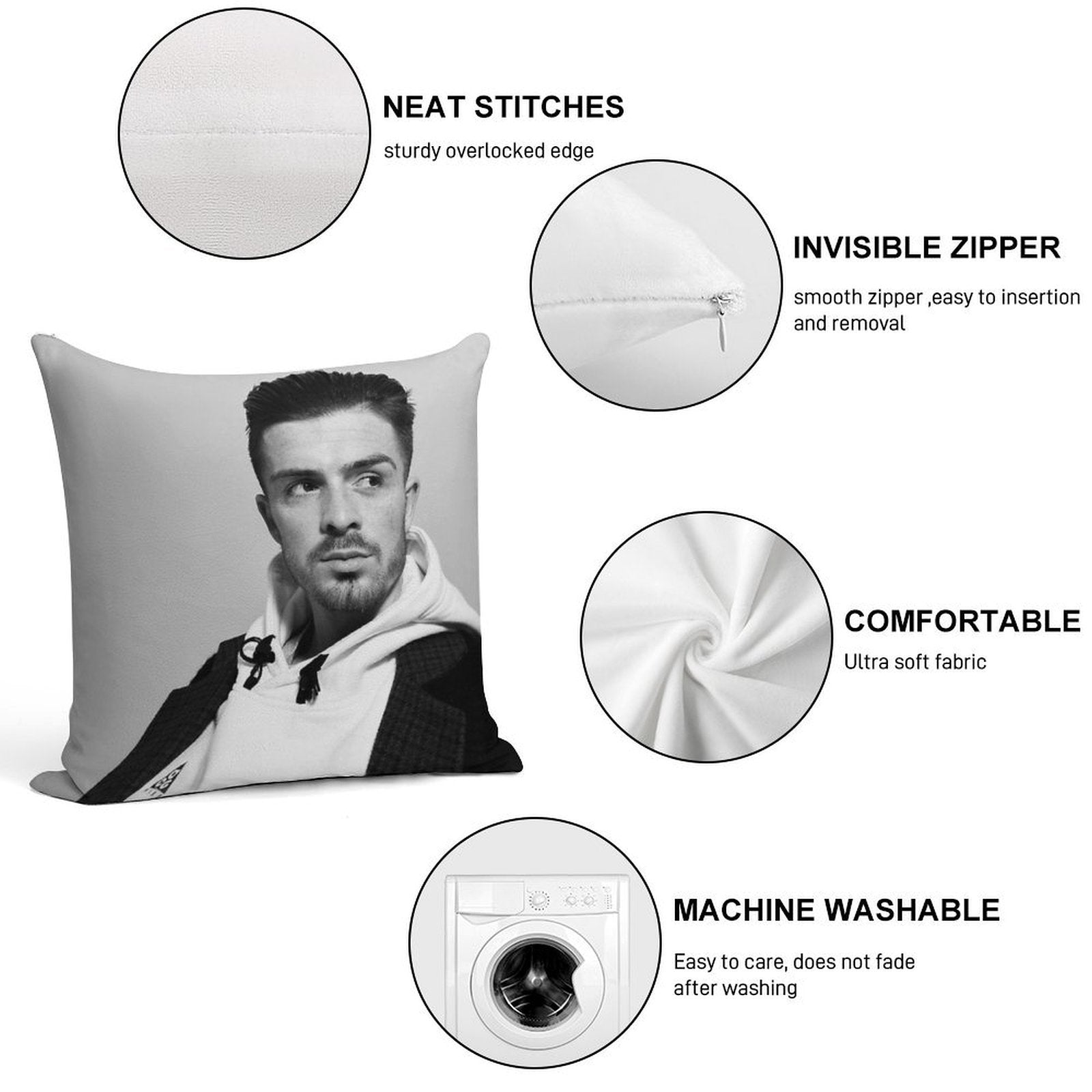Jack G Soft Fade-Resistant Throw Pillow