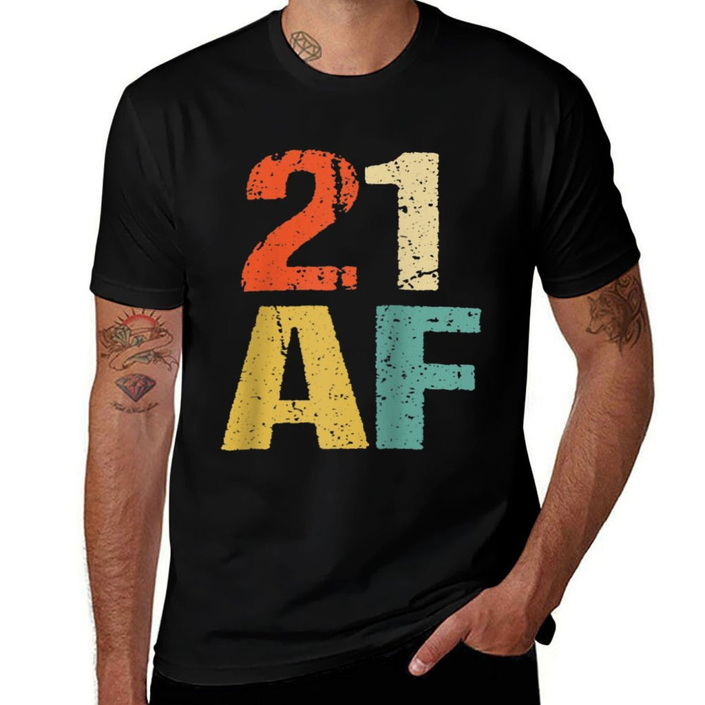 21st Birthday Vintage 21 AF Retro 21st Birthday Raglan Baseball  Polyester Blend T-Shirt