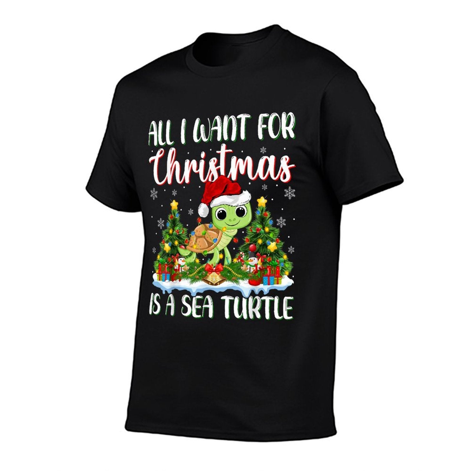 I Want For Christmas Is A Sea Turtle Xmas Tree Lights  Relaxed-fit T-Shirt