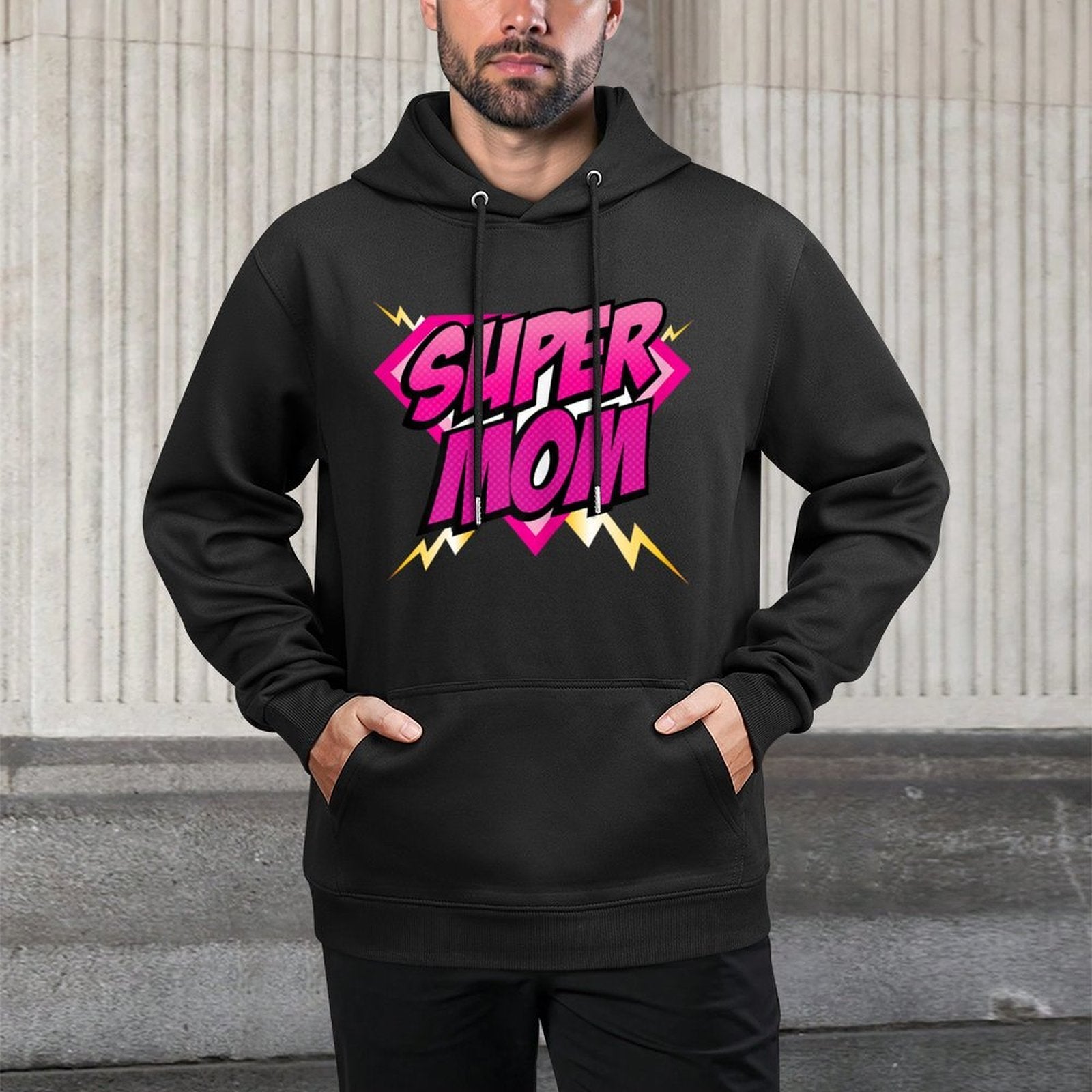 Super Mom Superhero Mommy Comic Book Women Kangaroo Pocket Hoodie