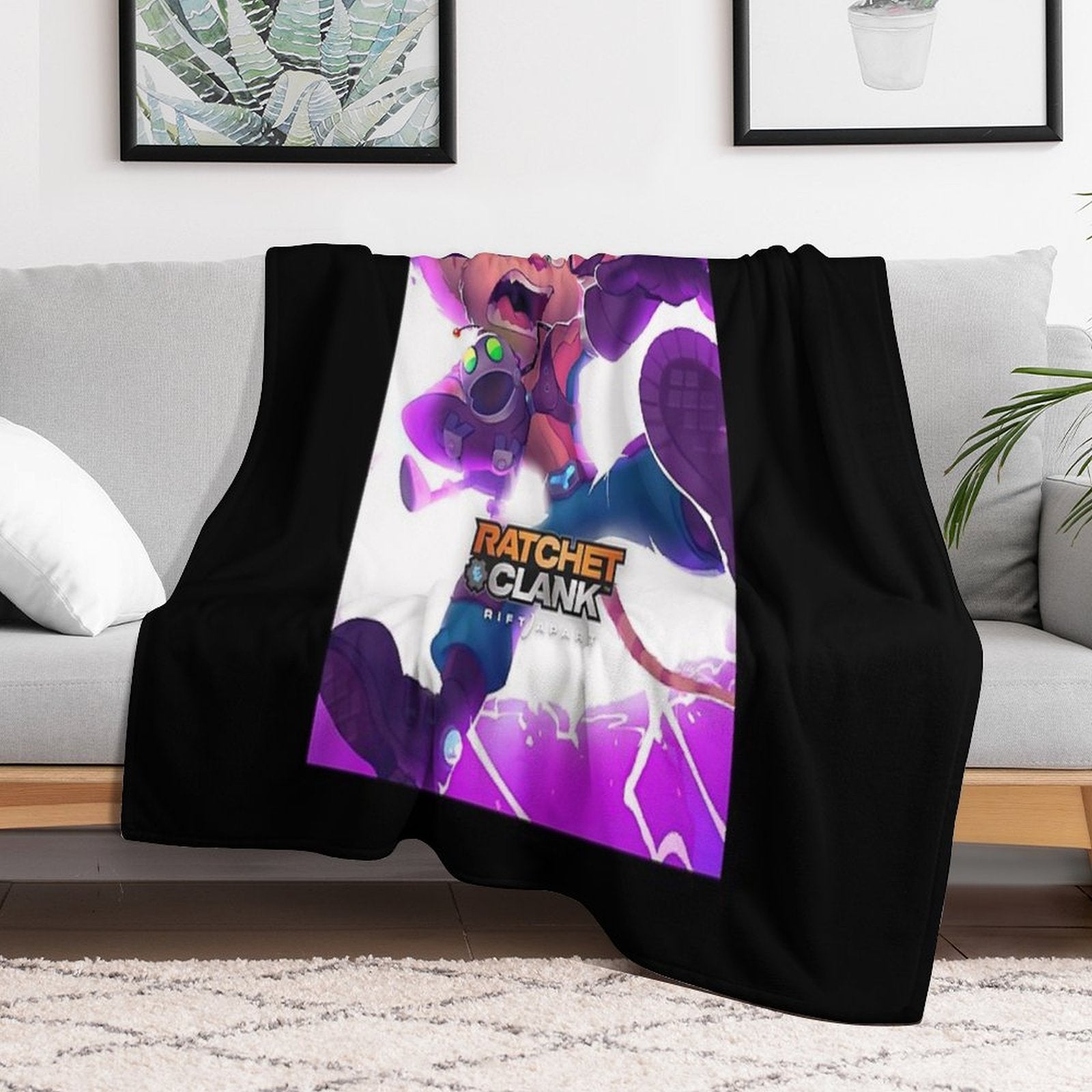 Hardship Mischievous Shooting Alluring Ratchet And Clank Rift Apart Graphic Gifts Plush Throw Blanket