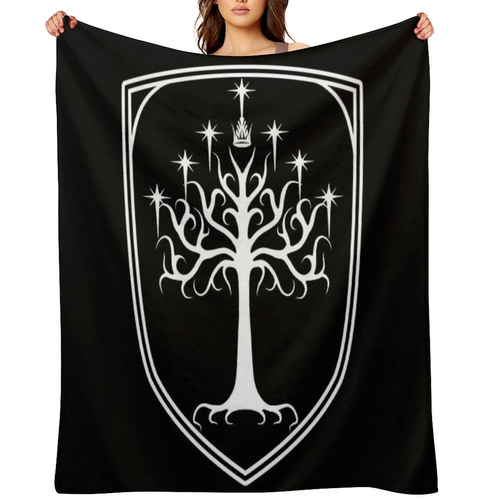 Sigil of Gondor Sustainable Throw Blanket