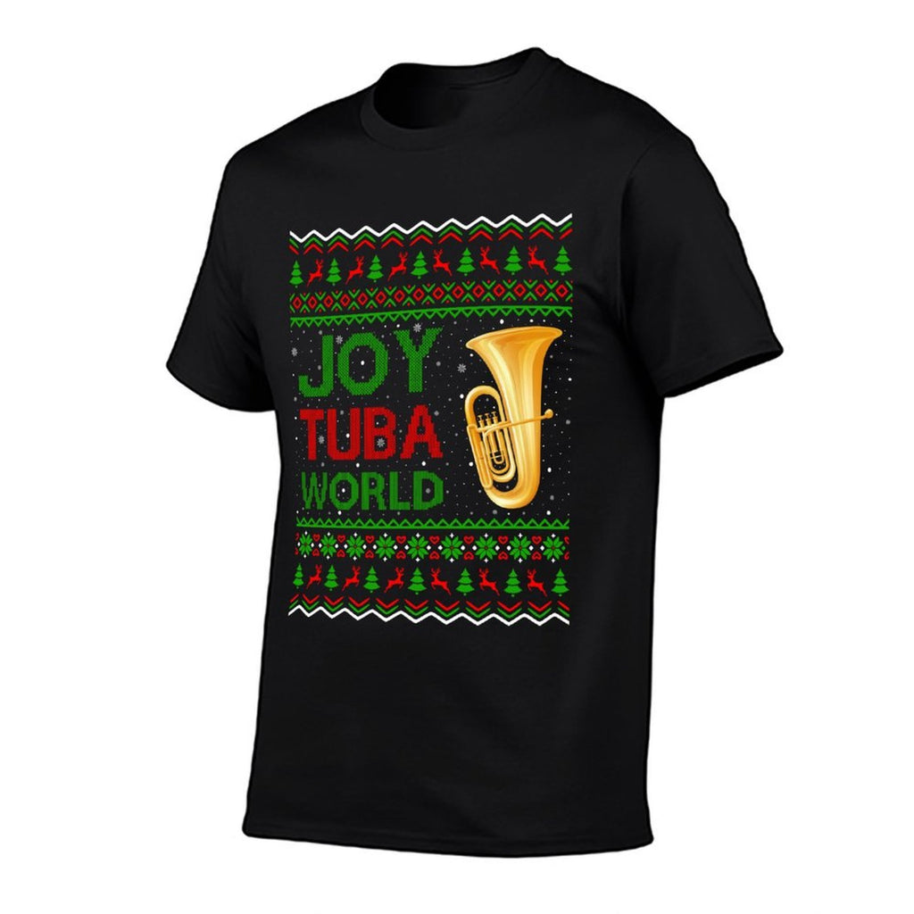 Joy Tuba World Music Lover Xmas Gift Ugly Tuba Christmas Sweatshirt  Relaxed-fit T-Shirt