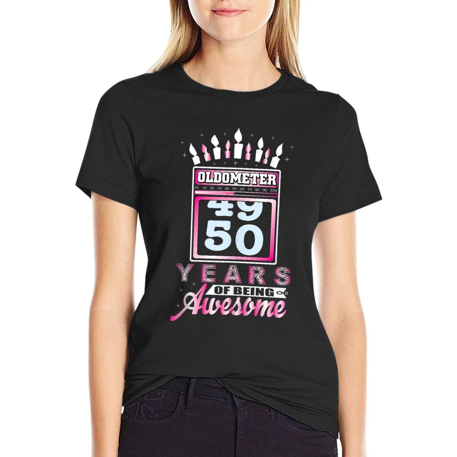 Oldometer 50 50th Birthday Gift Christmas  Polyester Blend T-Shirt