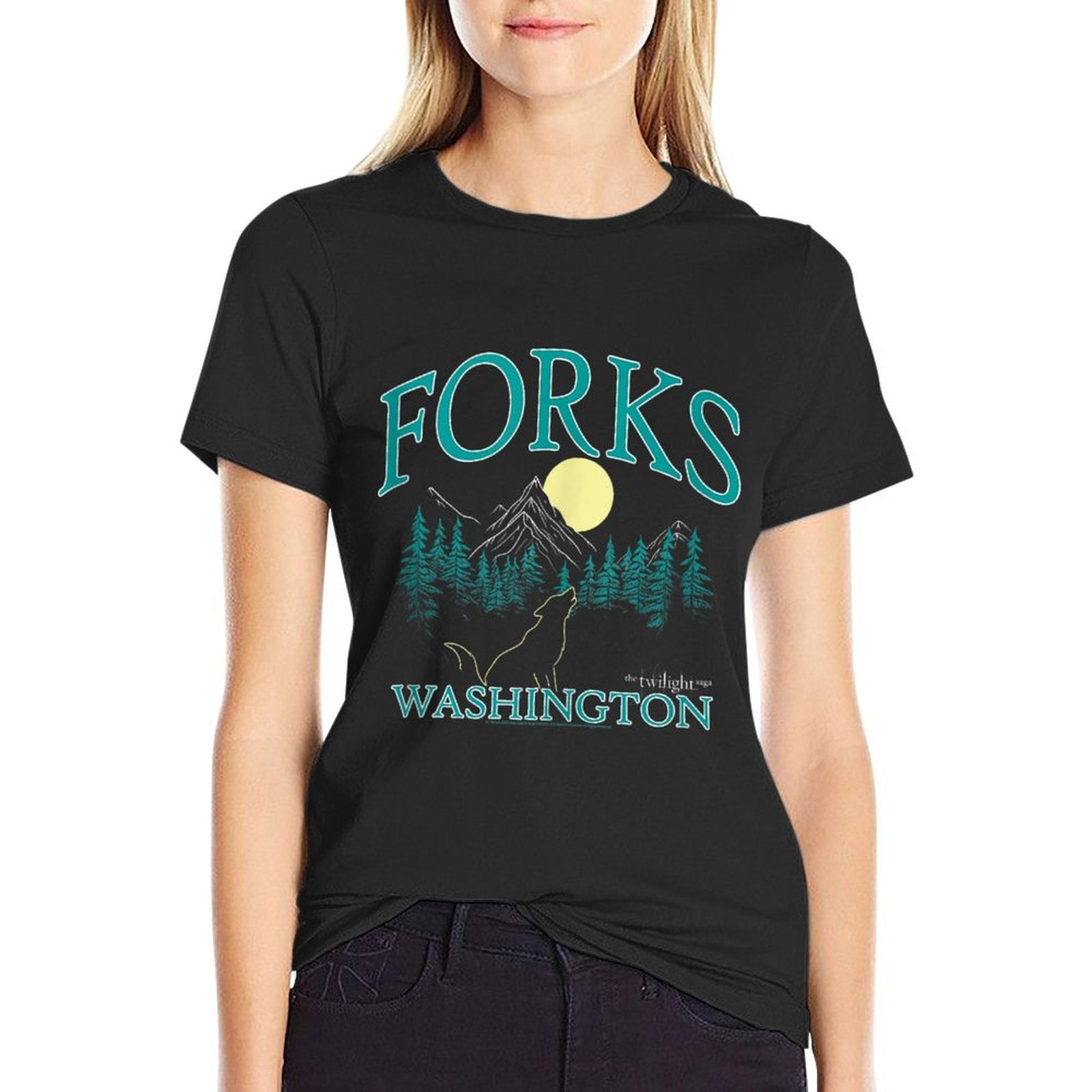 Twilight Forks Washington  Cotton T-Shirt
