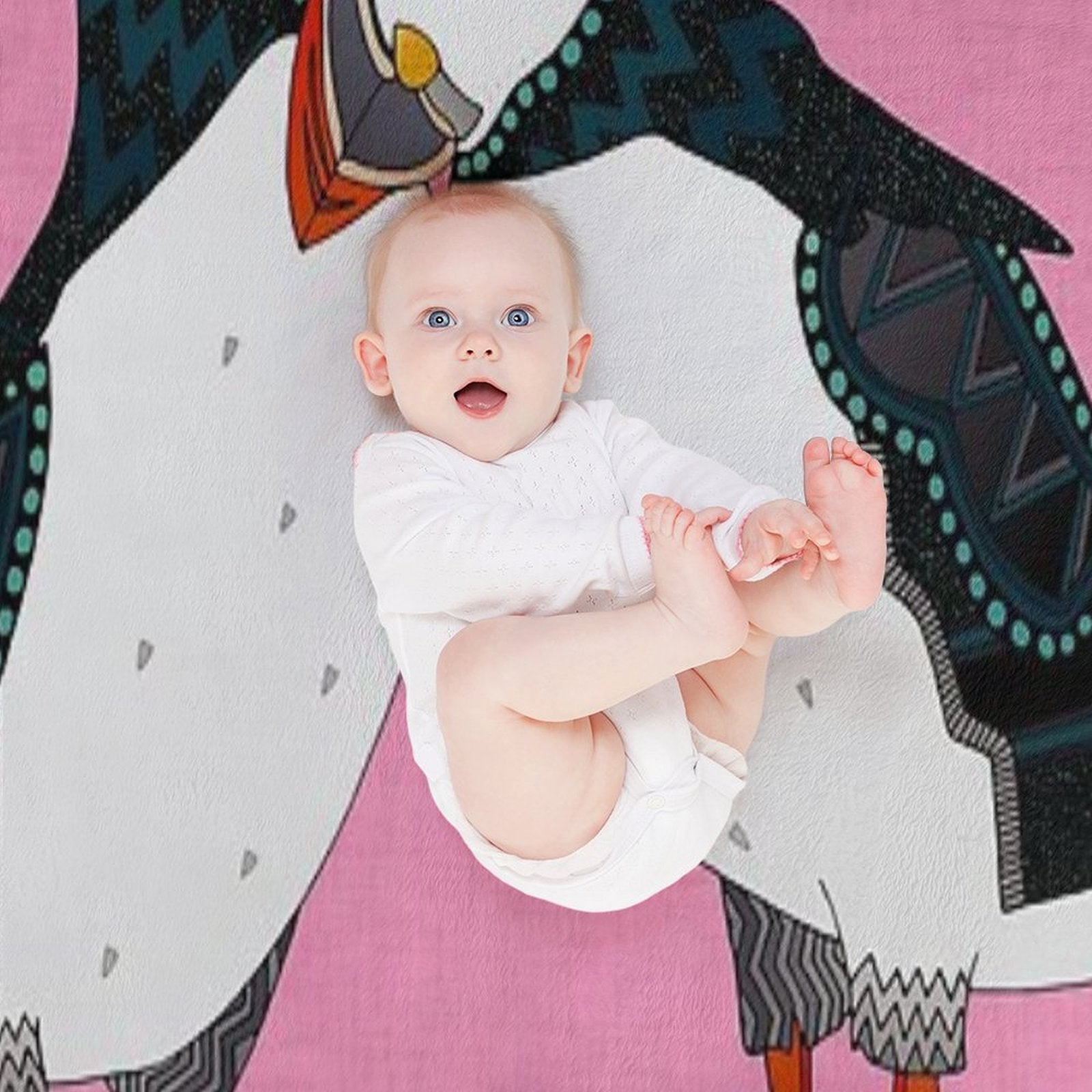 Puffin Pair Pink Sustainable Throw Blanket