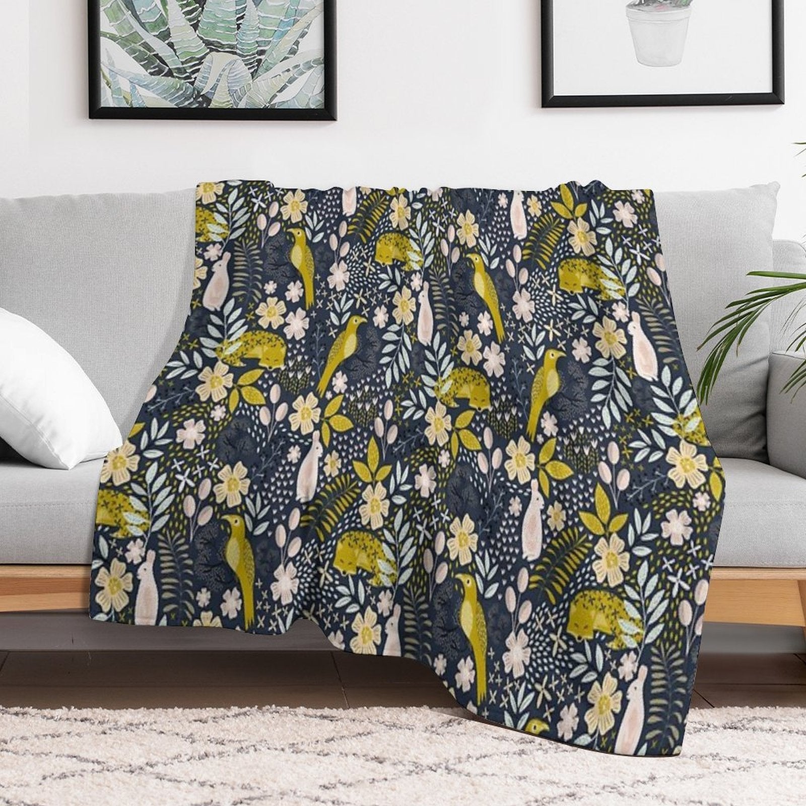Woodland Flora Durable Throw Blanket