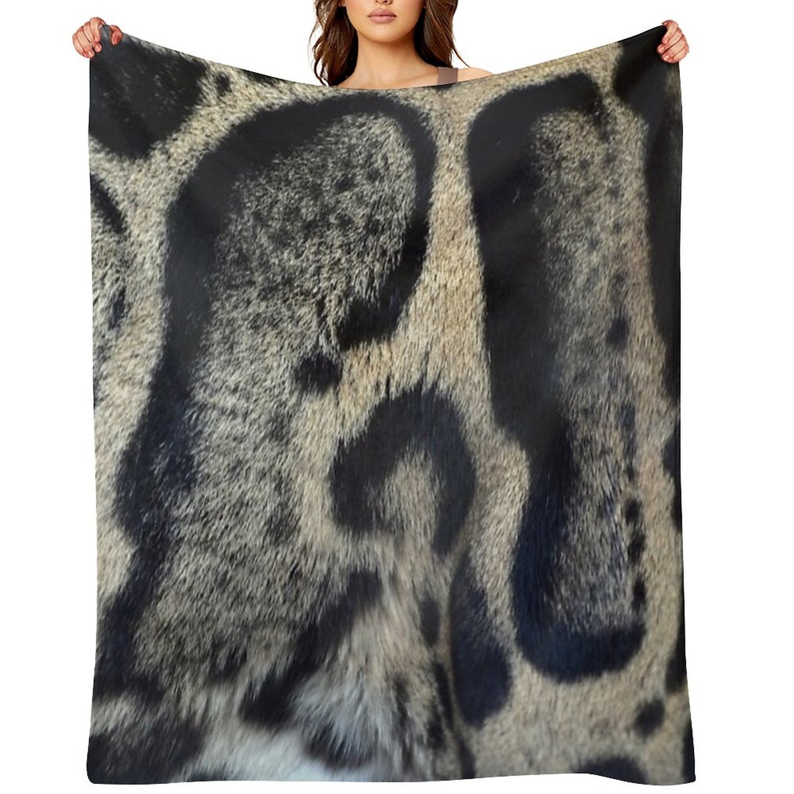 Clouded Leopard Print Velvety-soft Throw Blanket