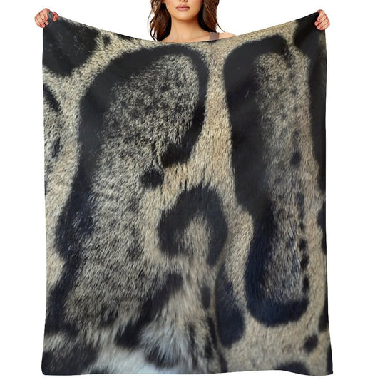Clouded Leopard Print Velvety-soft Throw Blanket