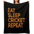Eat Sleep Cricket Repeat Sports Athlete Cricketer Compact Throw Blanket