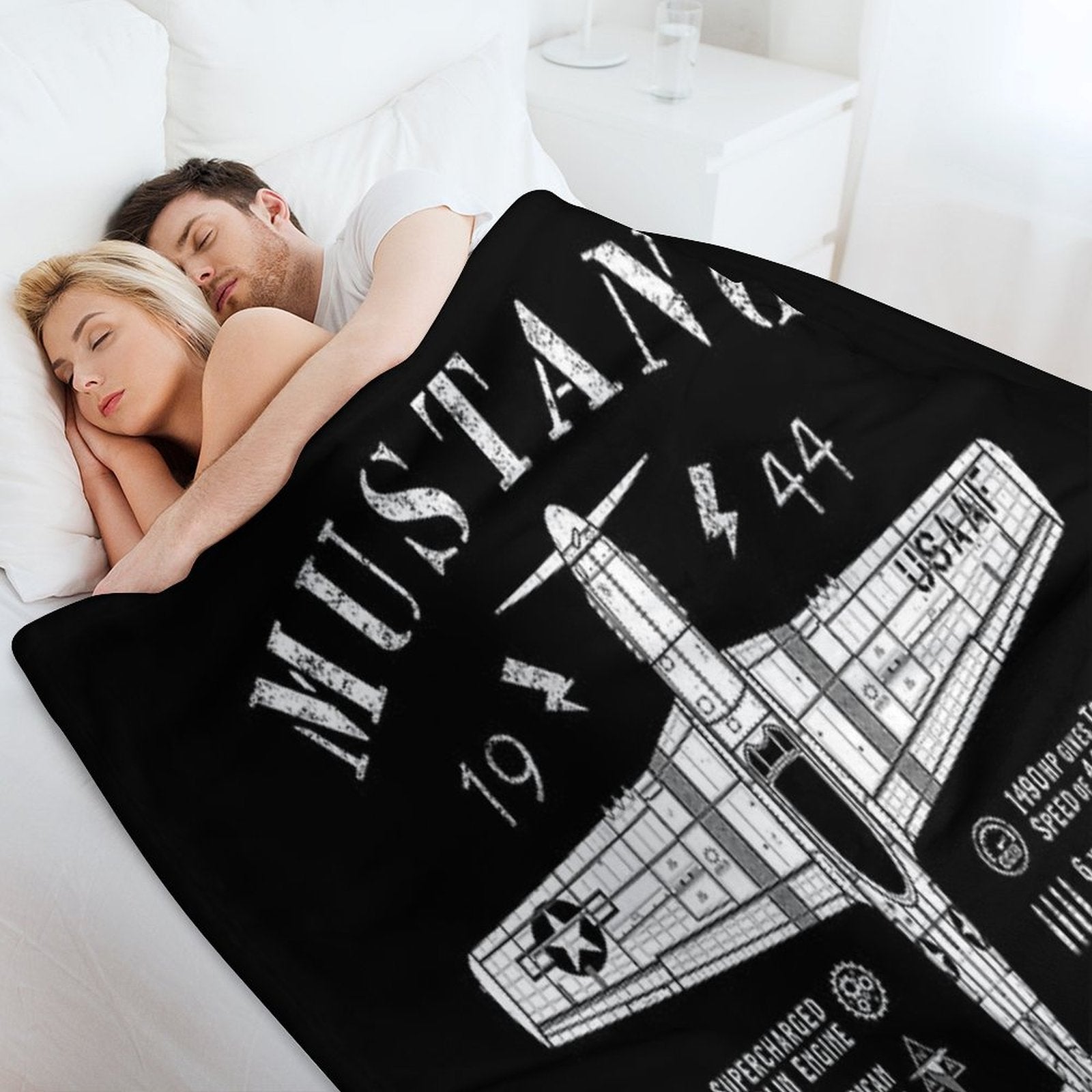 P-51 Mustang Sustainable Throw Blanket
