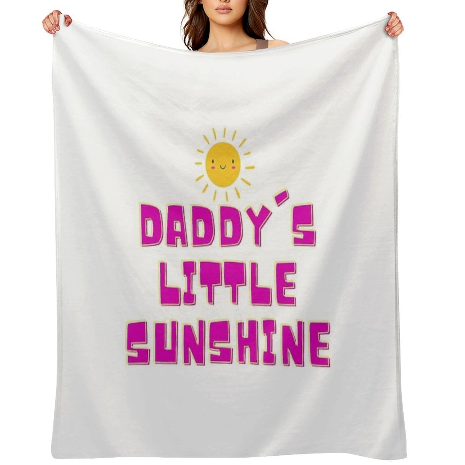 Daddy's Little Sunshine Father Daughter Cute Versatility Throw Blanket