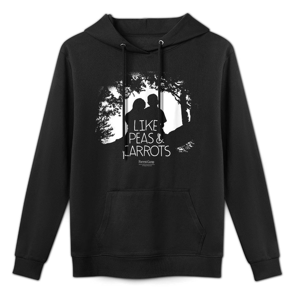 Forrest Gump Like Peas  Carrots Silhouette Relaxed Fit Hoodie