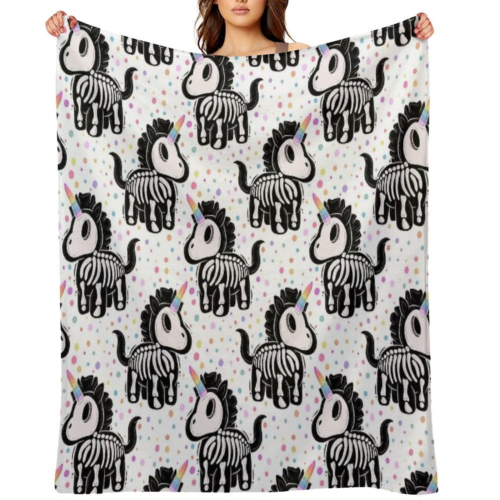 Unicorn Skeleton Multi-functional Throw Blanket