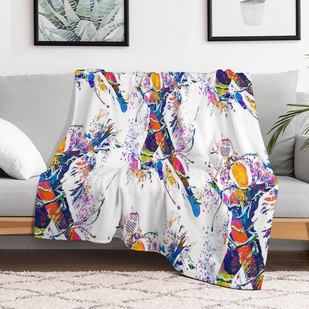 Badminton - Badminton Player - Badminton Smash Wrinkle-free Throw Blanket