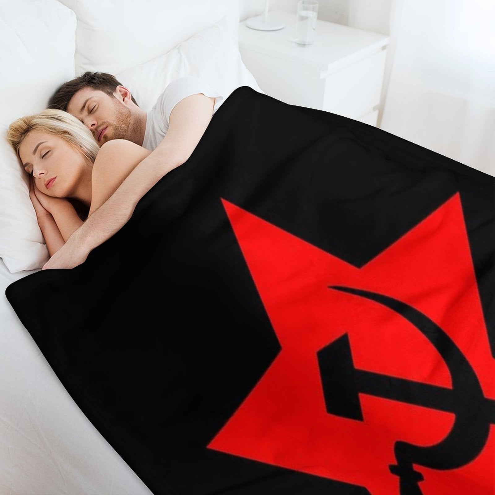 Communist Star; Hammer And Sickle Compact Throw Blanket