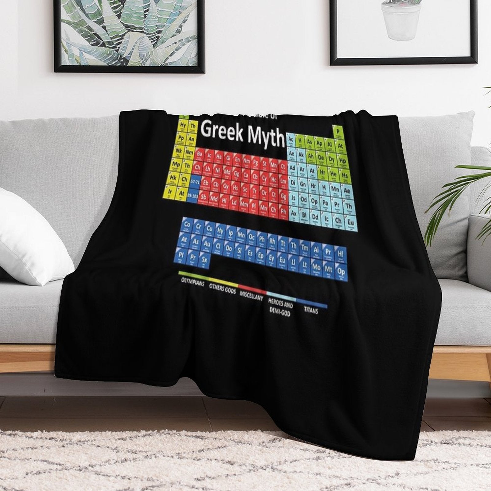 Periodic Table of Greek Mythology Sustainable Throw Blanket