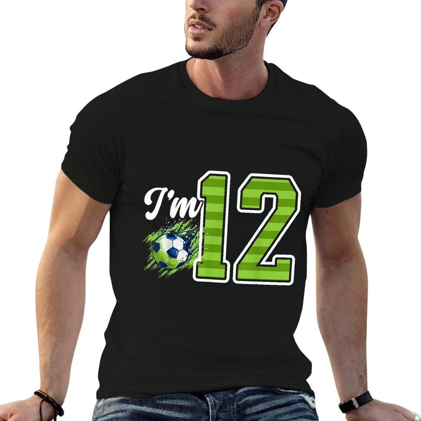12th Soccer Birthday Party Twelve Year Old Soccer Player  Heathered Texture T-Shirt