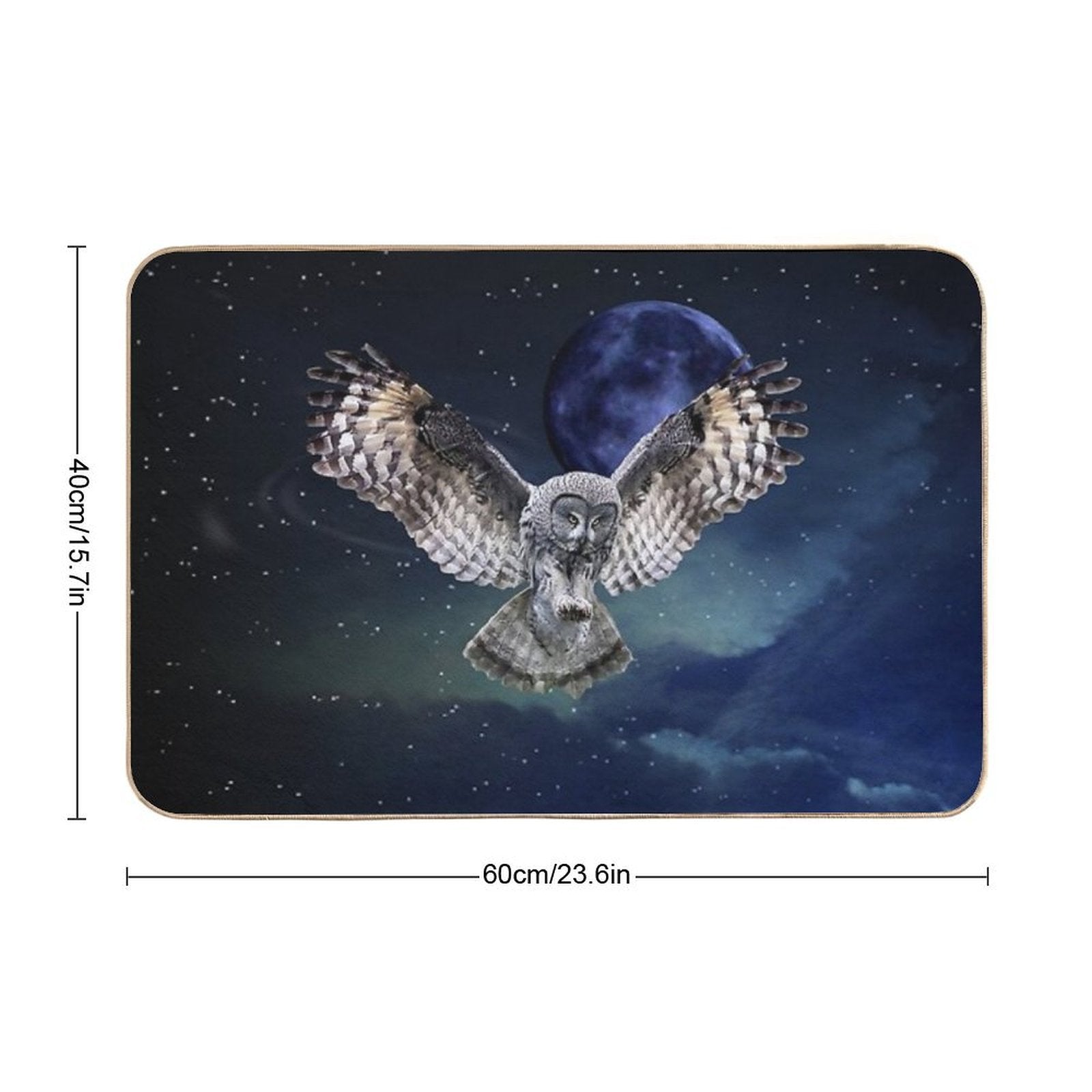 Owl in Flight  Long-Lasting Bath Mat