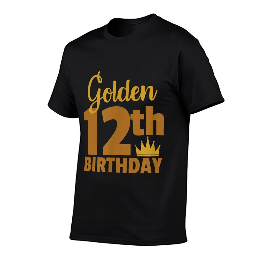 Golden 12th Birthday Twelve Year Old Special Occasion  Summer-ready Fabric T-Shirt