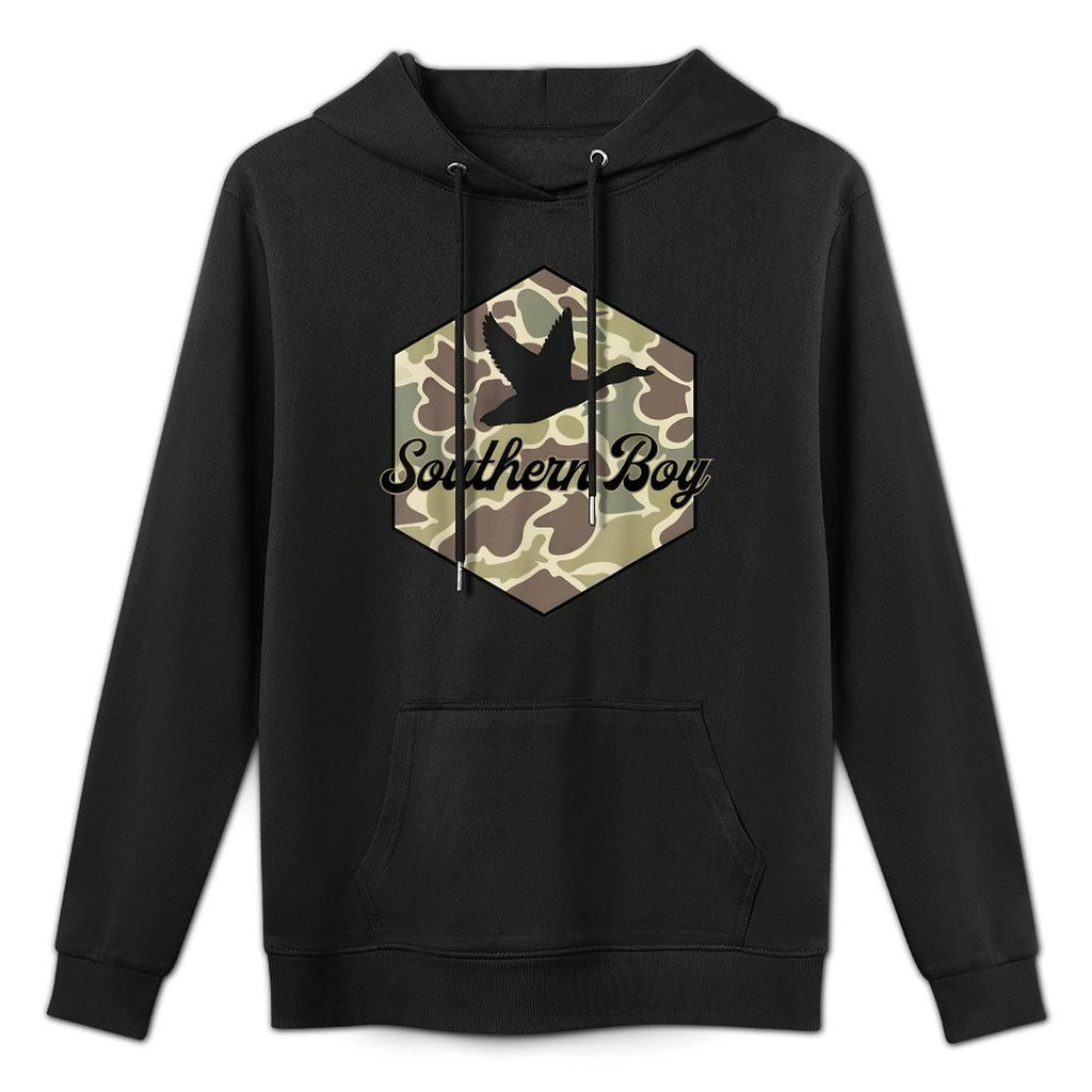 Southern Boy Camo Duck Hunting Western Hunting Boy Customizable Surface Hoodie