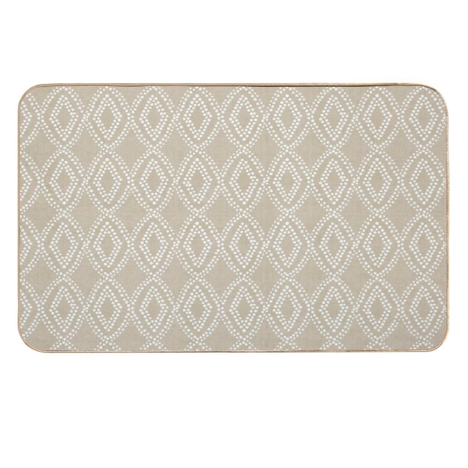 Diamonds Dots in Tan  Fade-Resistant Bath Mat