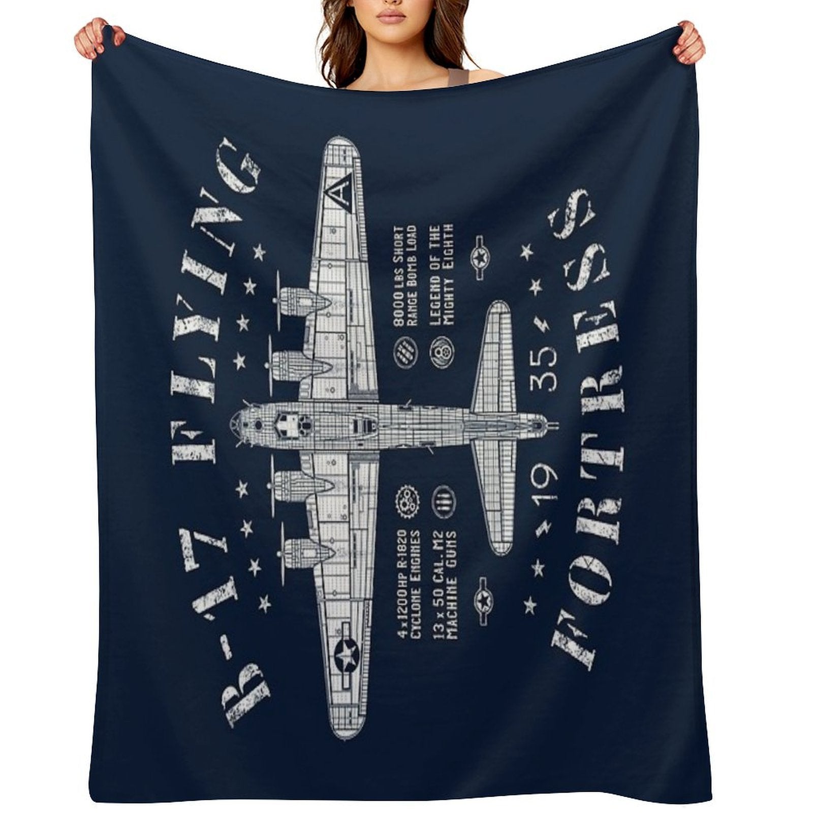 B17 Flying Fortress Compact Throw Blanket