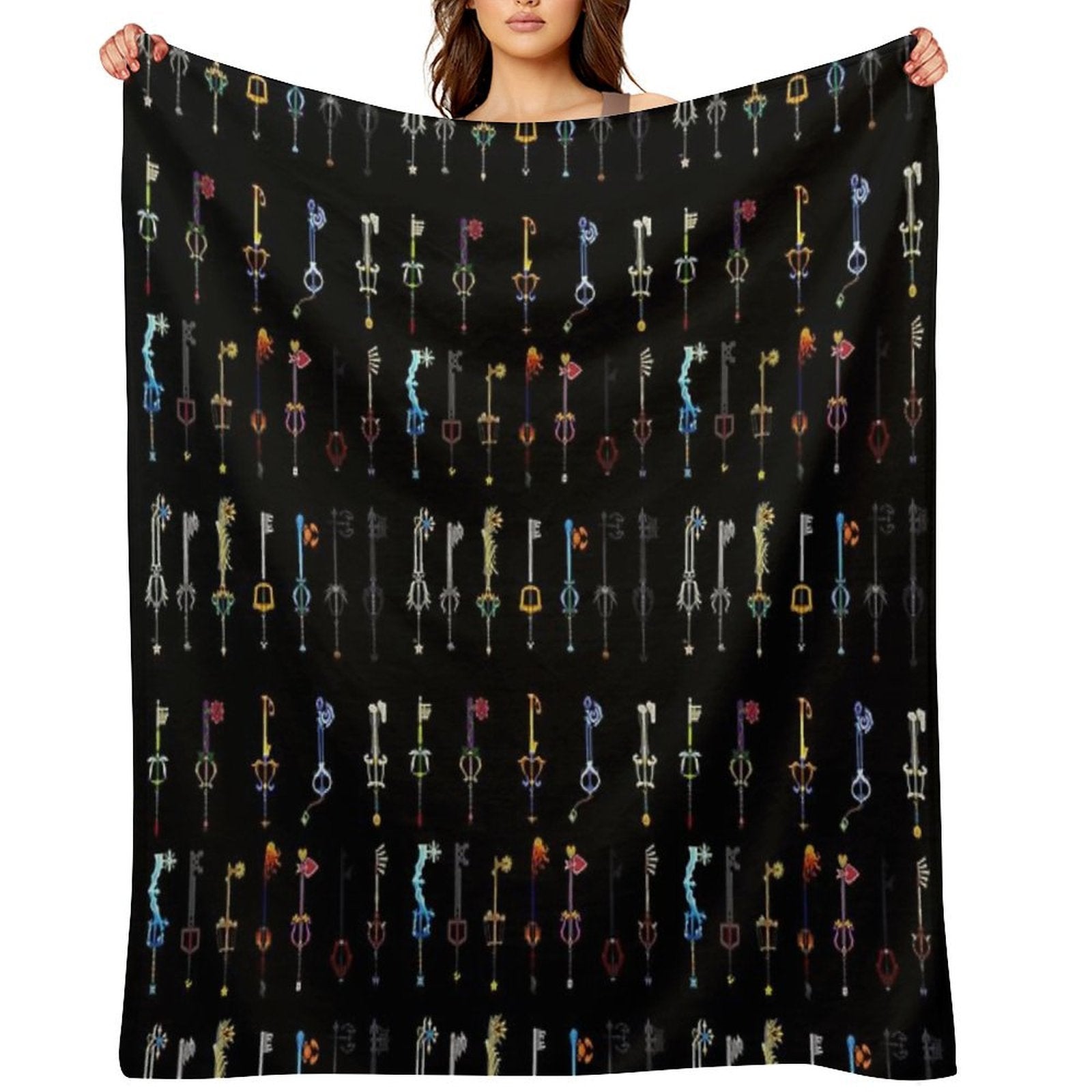 Kingdom Hearts - Keyblades Travel-friendly Throw Blanket