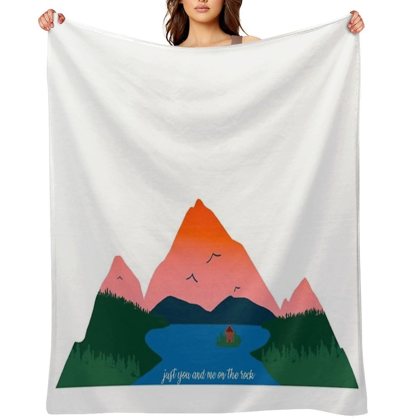 You And Me on The Rock Mountain Compact Throw Blanket