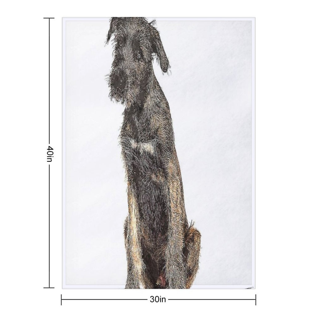 Super Cool Irish Wolfhound Dog - Custom Pet Portrait Art Studio Multi-functional Throw Blanket